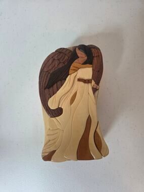 Carver Dan's Handcrafted Solid Wood Guardian Angel Puzzle Keepsake Trinket Box